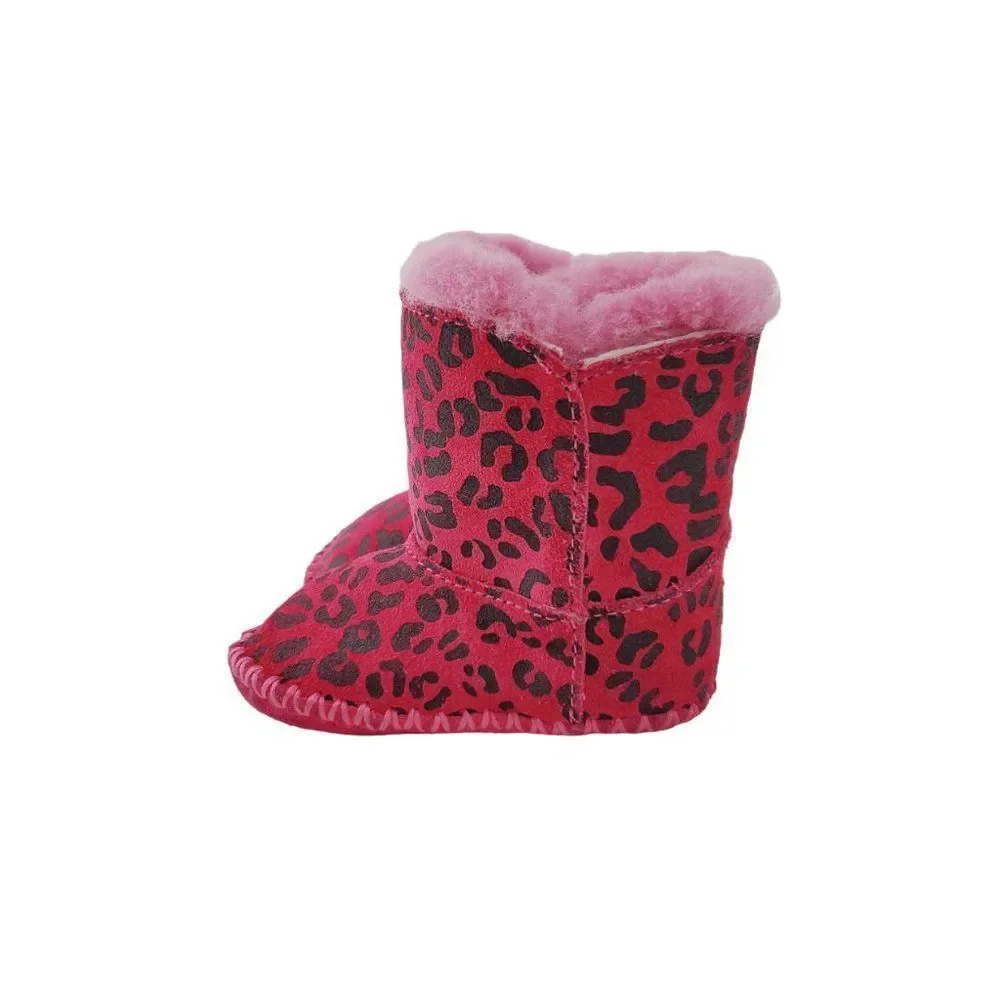 UGG Toddler Pink Infant Cassie Pink Leopard Print Casual‎ Winter Boots Size 0/1